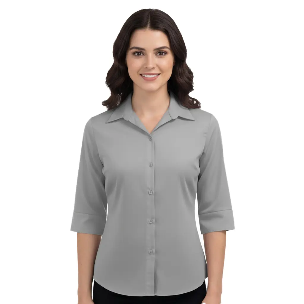 Prestige Button Up Blouse with 3/4 Sleeve