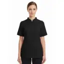 [BL3049BM-BLACKBLACK-28] Shenzen 3 Button Chinese Collar Tunic (BLACK BLACK, 28)