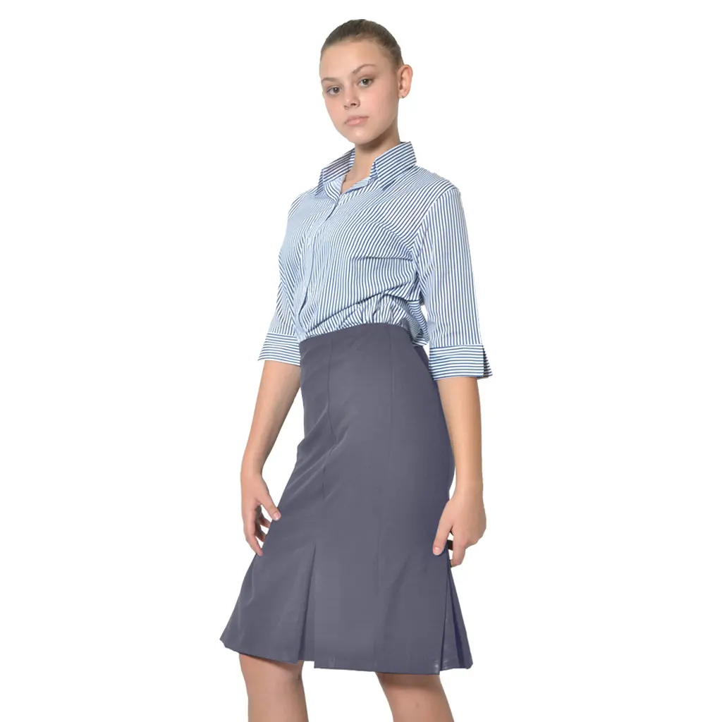 Grey Bella Lined Skirt With Pleats