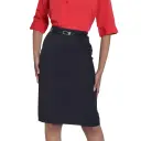 [C412ATR-BLACK-28] Ariana Stretch Pencil Skirt With Matching Belt (BLACK, 28)