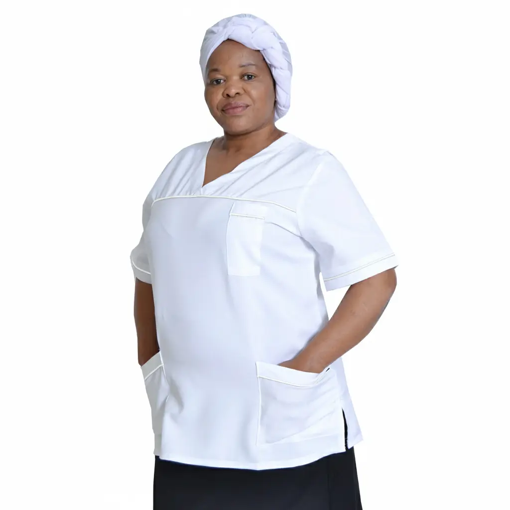 Mini Matt Onyx V-neck Tunic With Contrast