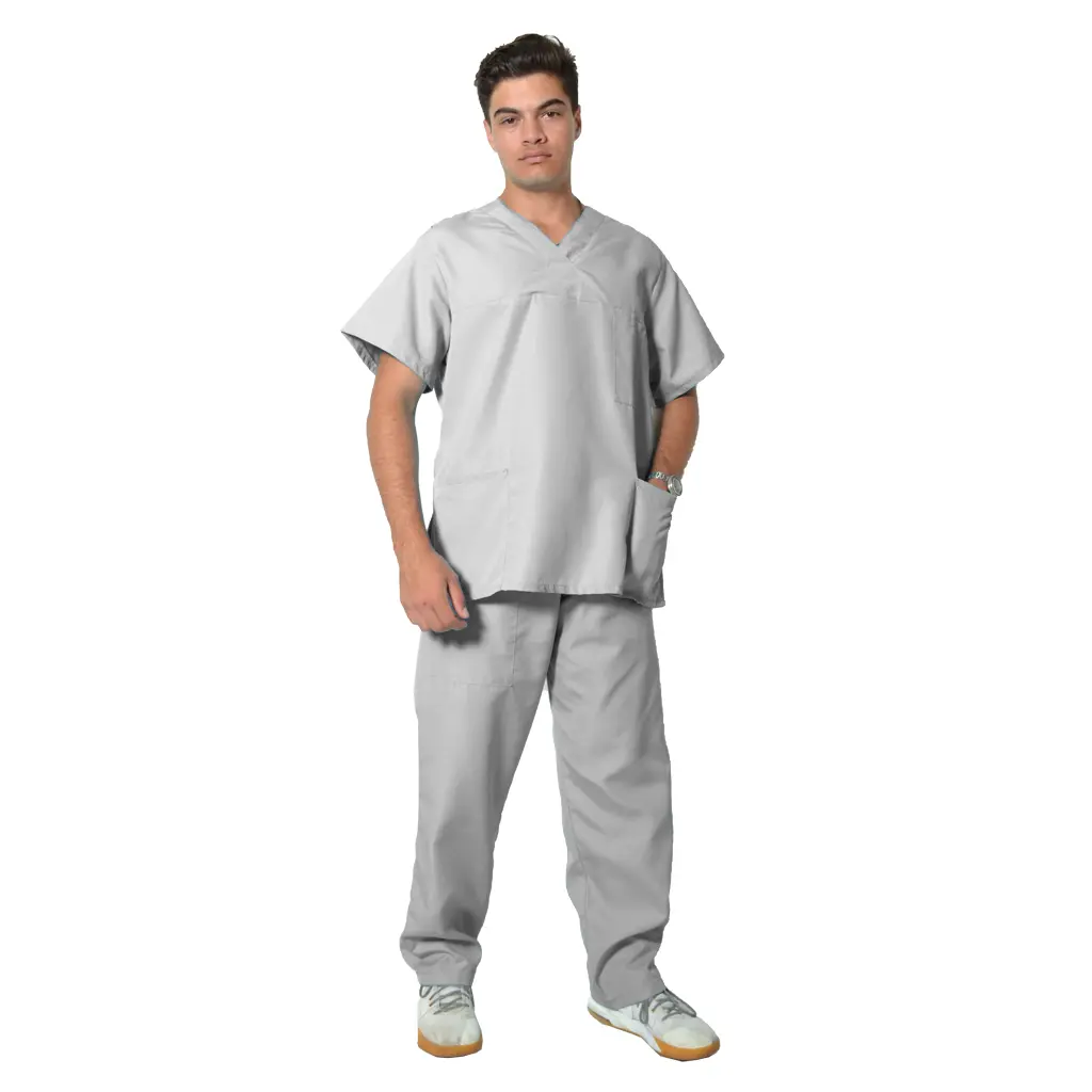 [N2051/N2038MICRO-AUDIGREY-3XL] Microfibre Alpha Scrub Set (AUDI GREY, 3XL)