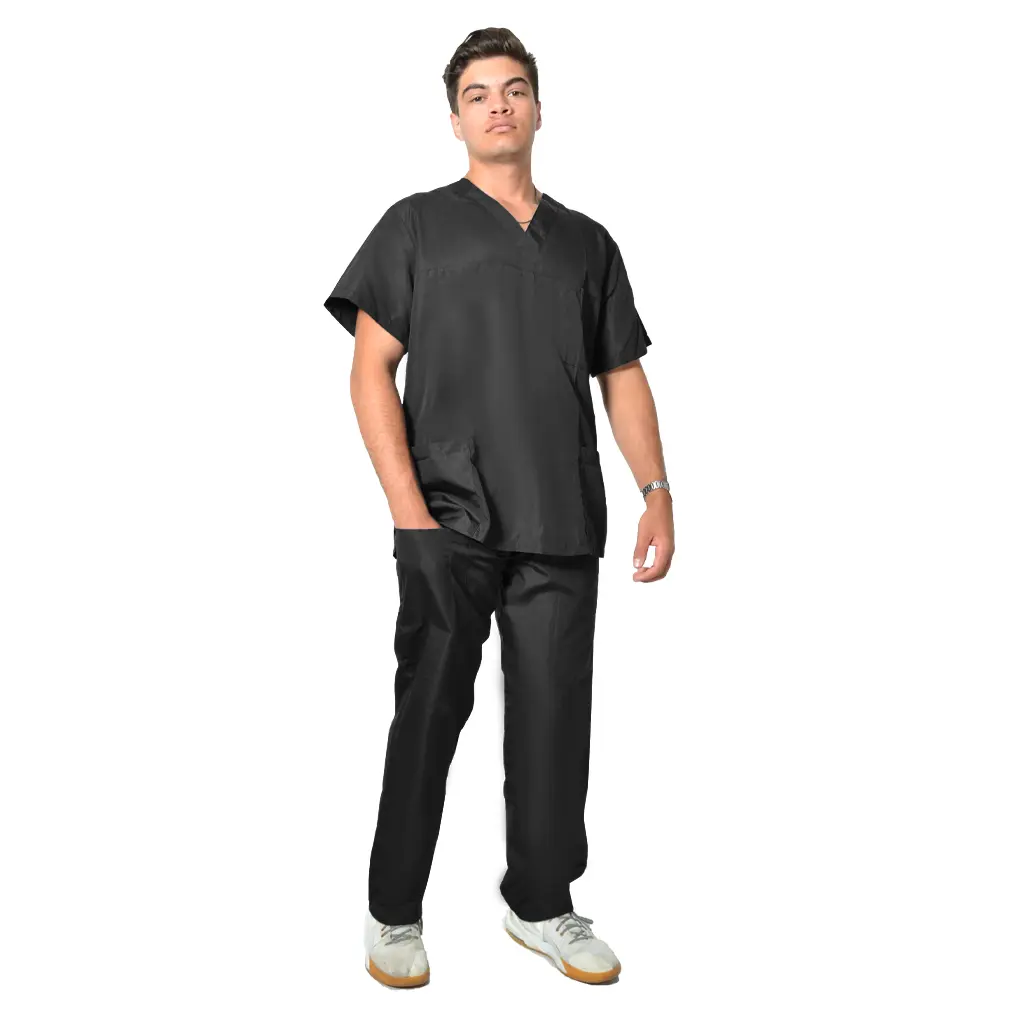 [N2051/N2038MPCH-BLACK-3XL] Micropeach Alpha Scrub Set (BLACK, 3XL)