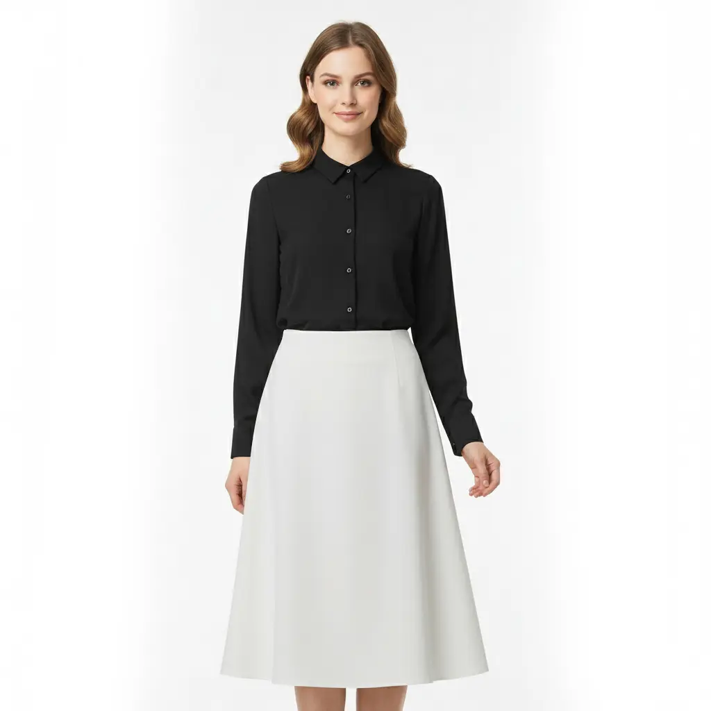 Lila Midi Length Flare Stretch Skirt