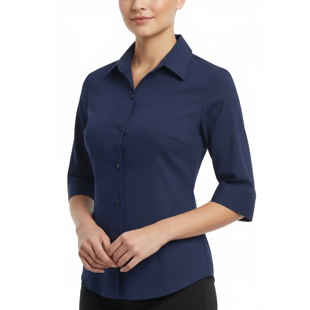 Atlas Stretch Koshibo Button Up Blouse