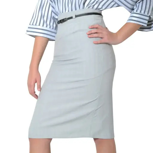 [C238TR] Petal Stretch Pencil Skirt With Matching Belt