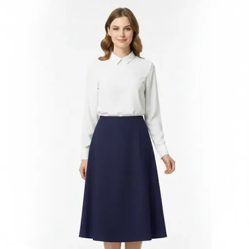 Lila Midi Length Flare Stretch Skirt