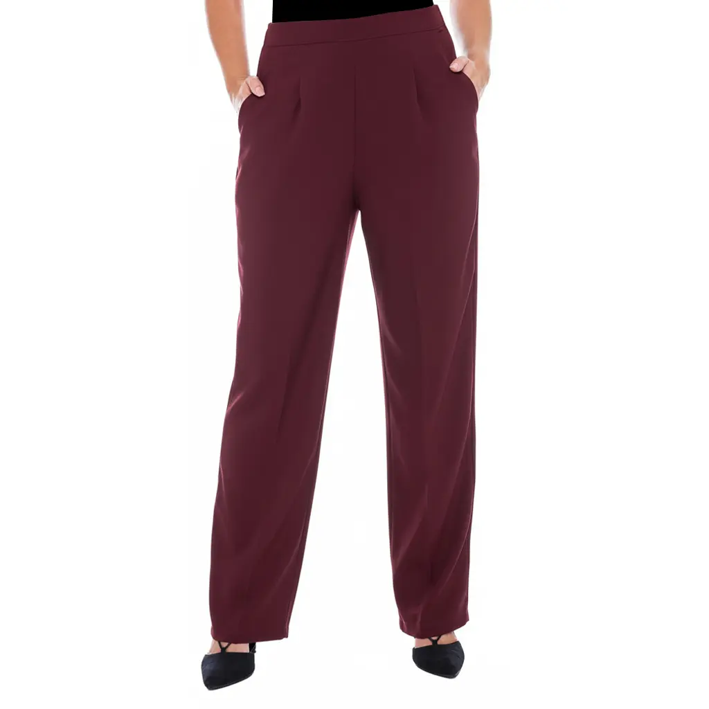 Axis Elasticated Formal Pants in Burgundy